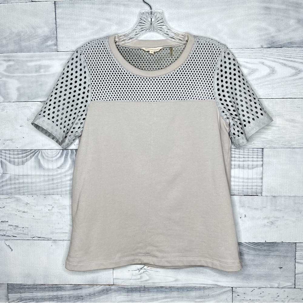 Rebecca Taylor Leather Combo Top